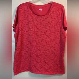 Basic Editions Pink Lace Top ⭐️ Price Dropped!💥